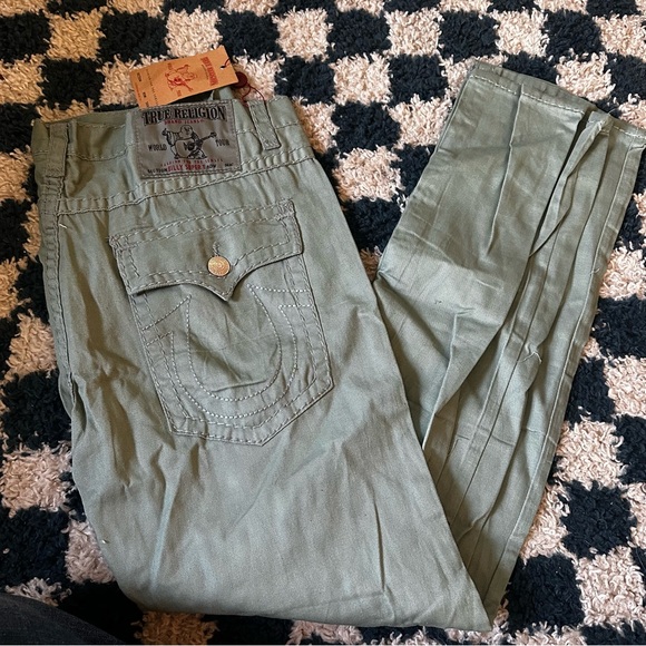 True Religion VTG 78-Urban Cow Billy Big T Green Men’s Jeans Size 38 - Picture 1 of 4